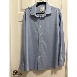 ConStruct Dress Shirt Mens XL Blue Red 4 Way Stretch Cooling Comfort Slim Fit